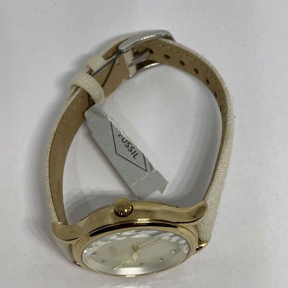 Fossil Laney BQ3391 Women's Cream Leather Analog Dial Quartz Wrist Watch XR639 - Picture 8 of 12